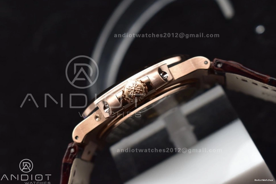 Croco Gray GRF 912 Best Brown Nautilus on 5712 Premium RG Strap SS Edition A23J Dial 0921